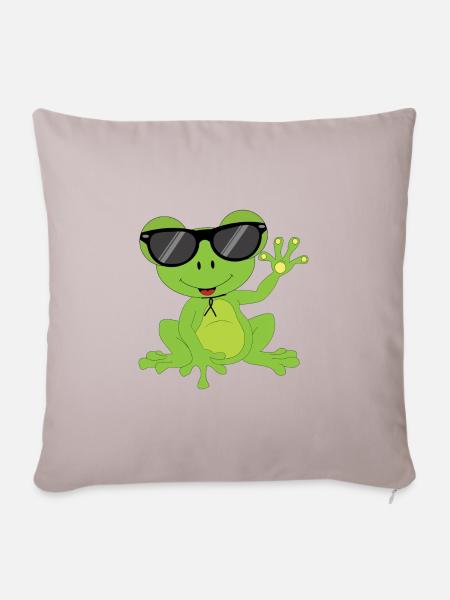 Süsser kleiner Frosch Grün Sonnenbrille für Kinder - Sofakissenbezug 45 x 45 cm - helles Taupe