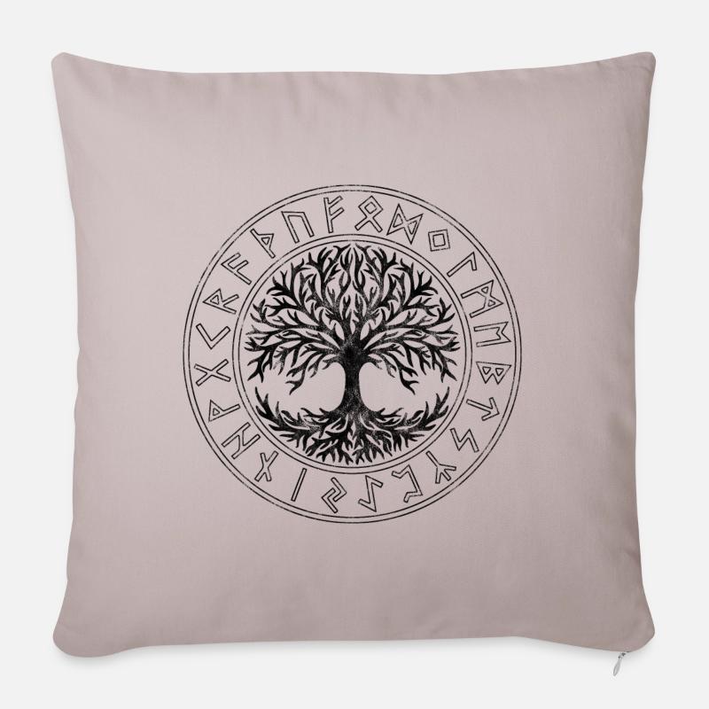 Keltisches Symbol, Baum des Lebens, Runen, Celtic - Sofakissenbezug 45 x 45 cm - helles Taupe