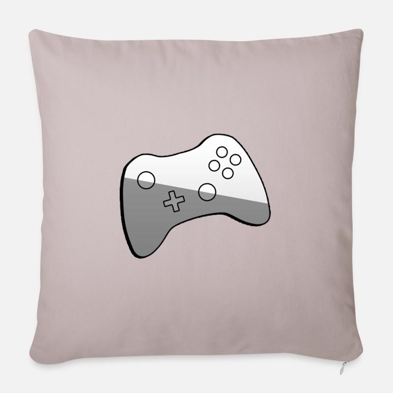 Controller - Illustration - Sofakissenbezug 45 x 45 cm - helles Taupe