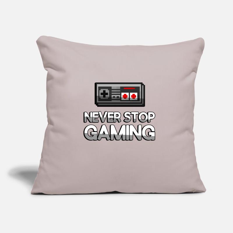 NEVER STOP GAMING + NES Controller - Gaming Sofa pillowcase 17,3'' x 17,3'' (45 x 45 cm)