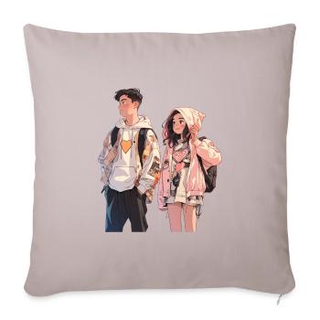Lovebirds - Sofa pillowcase 17,3'' x 17,3'' (45 x 45 cm) - light taupe - Front