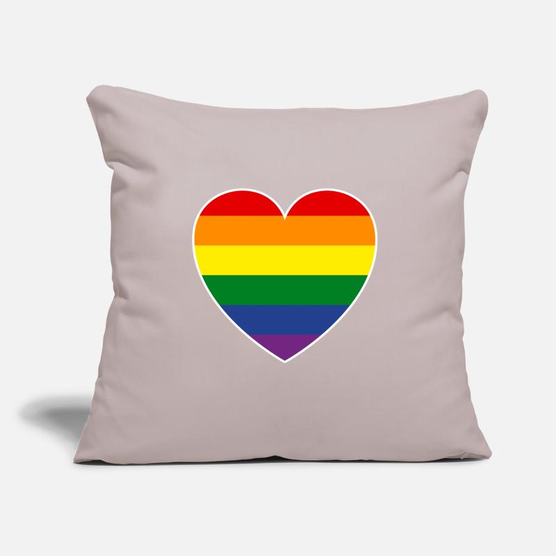 LGTB Pride drapeau en forme de cœur, classique Housse de coussin décorative 45 x 45 cm