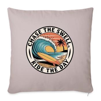 Chase the Swell, Ride the Day - Sofa pillowcase 17,3'' x 17,3'' (45 x 45 cm) - light taupe - Front