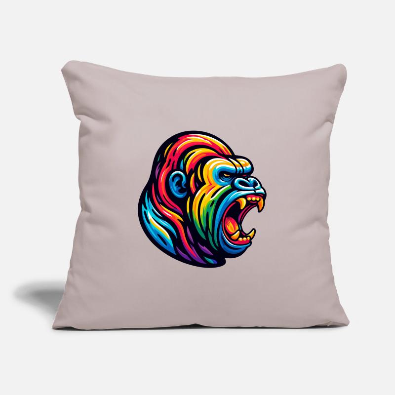 ROARING GORILLA MONKEY ANIMAL AGGRESSIVE EVIL SCREAM Sofa pillowcase 17,3'' x 17,3'' (45 x 45 cm)