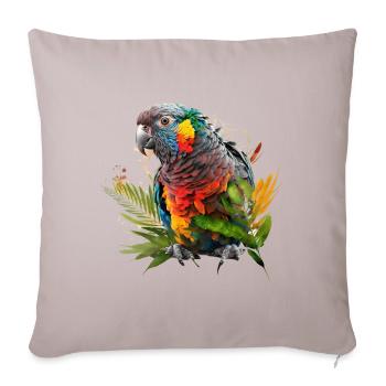 Colorful parrot in splash art design - for everyone - Sofa pillowcase 17,3'' x 17,3'' (45 x 45 cm) - light taupe - Front