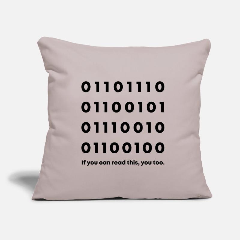 Nerd de code binaire Housse de coussin décorative 45 x 45 cm