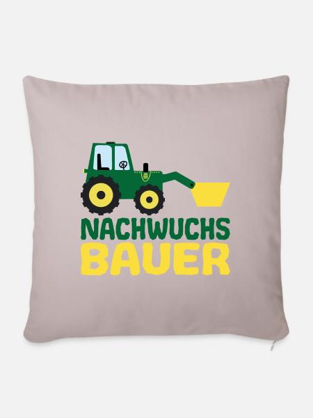Nachwuchs Bauer Traktor für Jungen Kinder Baby - Sofakissenbezug 45 x 45 cm - helles Taupe