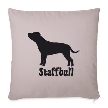 Staffordshire Bullterrier - Sofakissenbezug 45 x 45 cm - helles Taupe - Vorne