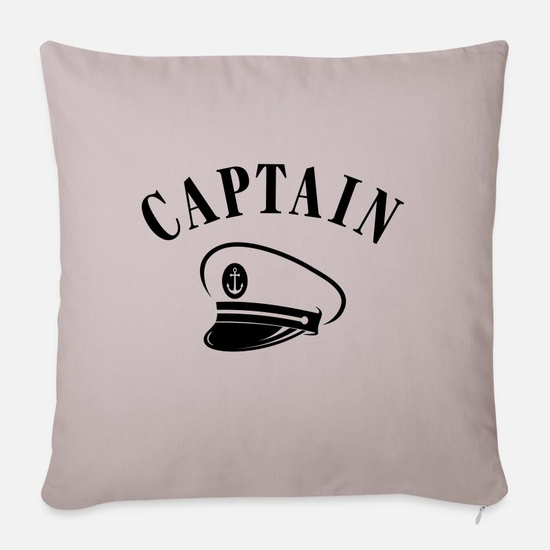 CAPTAIN KAPITÄNS MÜTZE - Sofakissenbezug 45 x 45 cm - helles Taupe