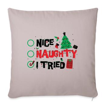 Nice Naughty I Tried - Christmas - Sofa pillowcase 17,3'' x 17,3'' (45 x 45 cm) - light taupe - Front