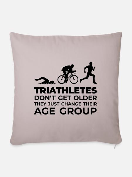 Triathletes - Age Group - Sofakissenbezug 45 x 45 cm - helles Taupe