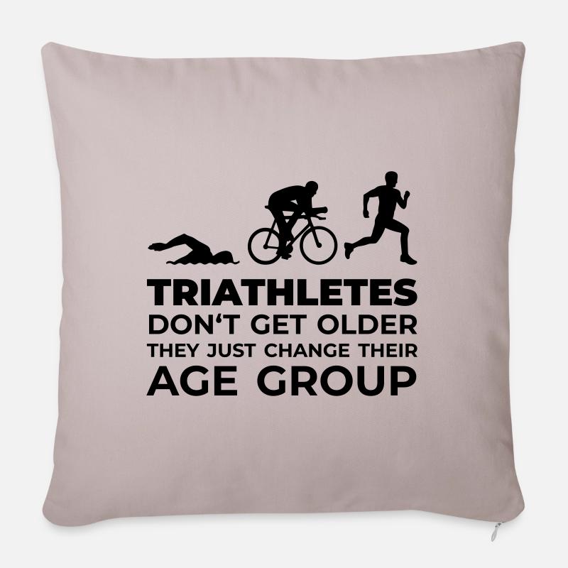 Triathletes - Age Group - Sofakissenbezug 45 x 45 cm - helles Taupe