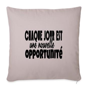 Phrase motivation et bien être. Citation positive - Housse de coussin décorative 45 x 45 cm - taupe clair - Devant