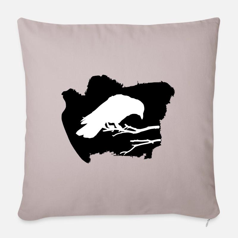 Rabe halloween raven - Sofakissenbezug 45 x 45 cm - helles Taupe
