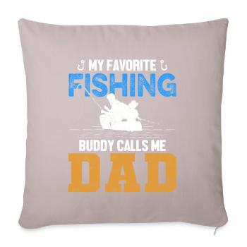 Papa pêcheur - Housse de coussin décorative 45 x 45 cm - taupe clair - Devant