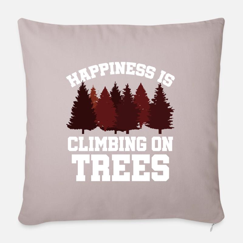 Escalade dans les arbres - Housse de coussin décorative 45 x 45 cm - taupe clair