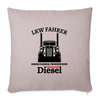 LKW Fahrer - Essen Fleisch Trinken Bier ... - Sofakissenbezug 45 x 45 cm - helles Taupe - Vorne