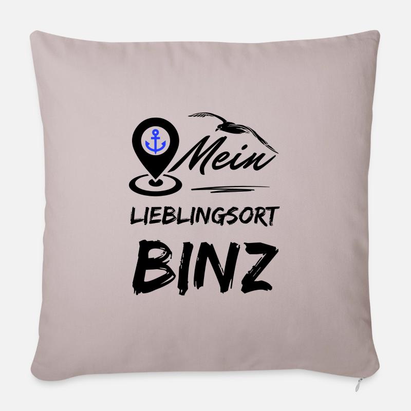 Binz mein Lieblingsort-Ostseebad Binz-Möwe Anker - Sofakissenbezug 45 x 45 cm - helles Taupe