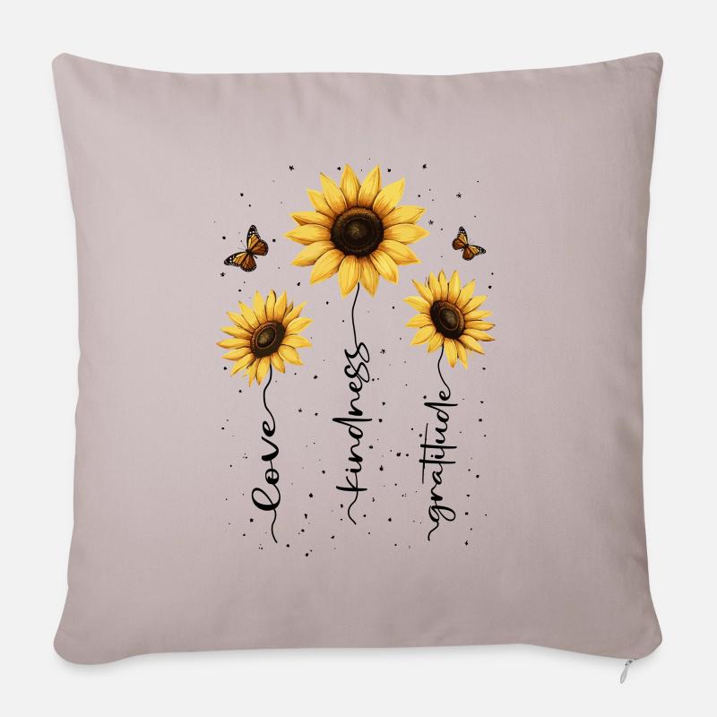 Sommer Blumen Blume Inspiration Motivation Spruch - Sofakissenbezug 45 x 45 cm - helles Taupe