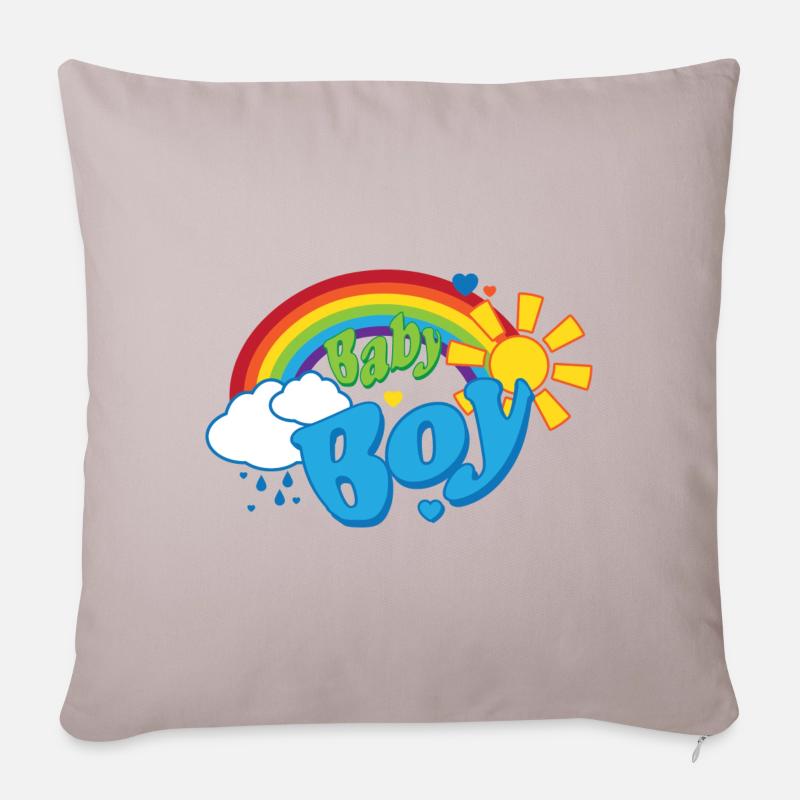 Regenbogen-Baby - Sofakissenbezug 45 x 45 cm - helles Taupe