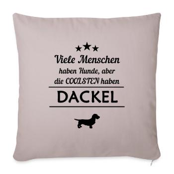 Beaucoup de chiens ont cadeau de teckels de poils durs (0172) - Housse de coussin décorative 45 x 45 cm - taupe clair - Devant