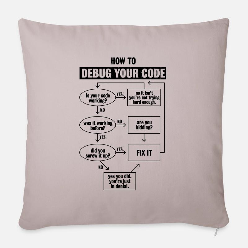 Programmiercode Codierung Lustiges Debug-Geschenk - Sofakissenbezug 45 x 45 cm - helles Taupe