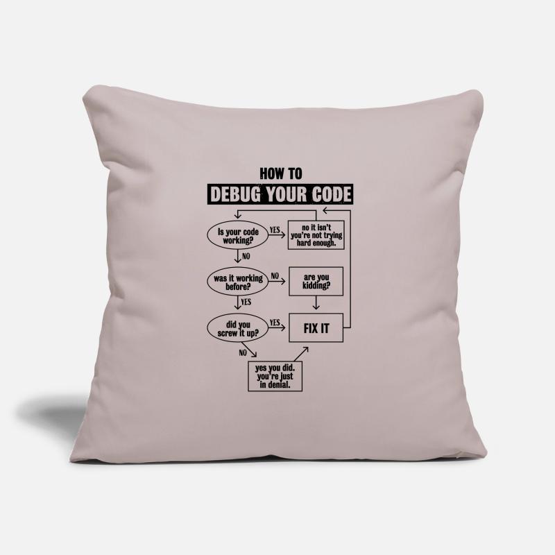 Programming Code Coding Funny Debug Gift Sofa pillowcase 17,3'' x 17,3'' (45 x 45 cm)