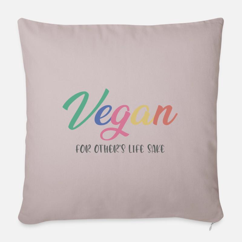 Vegan - Sofakissenbezug 45 x 45 cm - helles Taupe