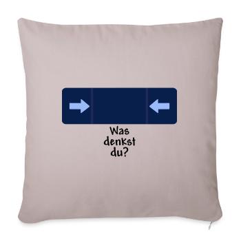 was denkst du schwarz - Sofakissenbezug 45 x 45 cm - helles Taupe - Vorne