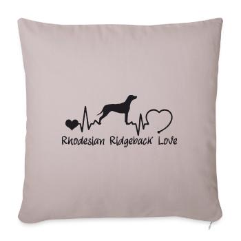 Rhodesian Ridgeback mit Herzschlag - Sofakissenbezug 45 x 45 cm - helles Taupe - Vorne
