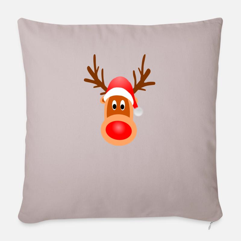 bande dessinée de renne - Housse de coussin décorative 45 x 45 cm - taupe clair