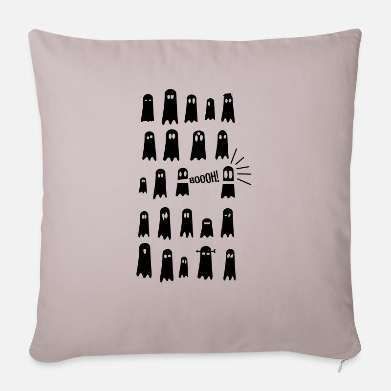 Geister Gespenster Glow in the Dark Süss - Sofakissenbezug 45 x 45 cm - helles Taupe