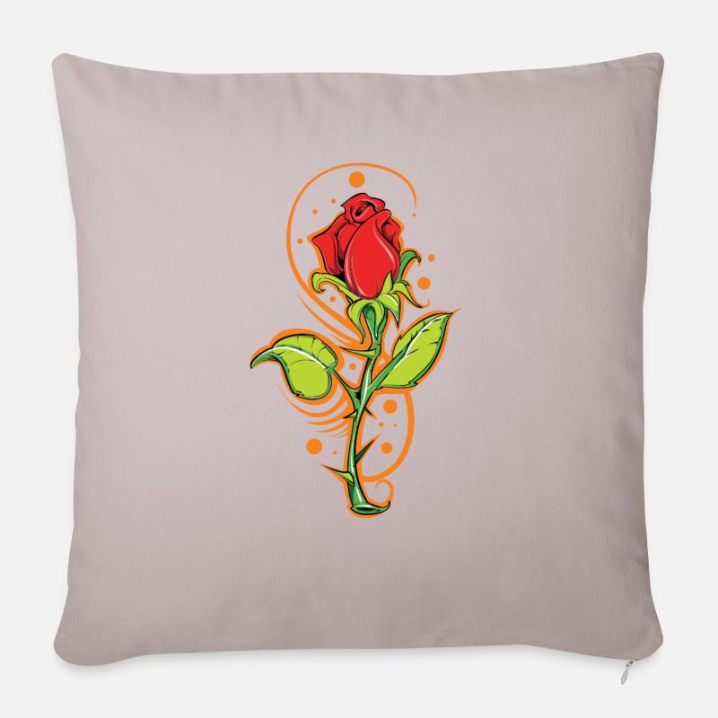 Rose - Sofakissenbezug 45 x 45 cm - helles Taupe