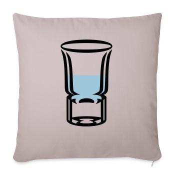 Schnapsglas / shot glass (2c) - Sofakissenbezug 45 x 45 cm - helles Taupe - Vorne
