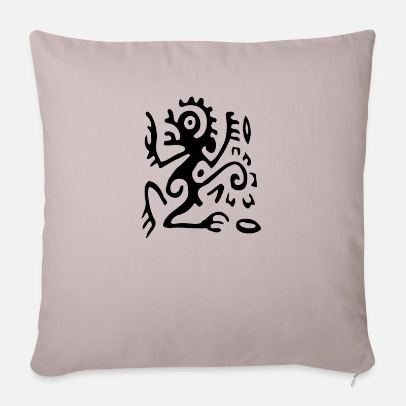 Expérience Voyage Ethno - Housse de coussin décorative 45 x 45 cm - taupe clair