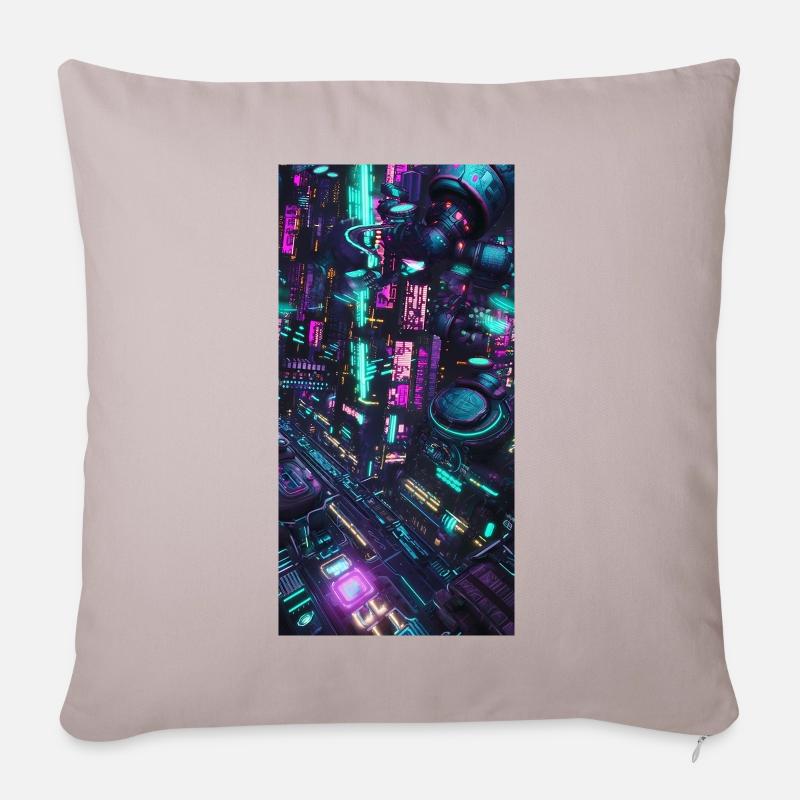 CYBERPUNK - Sofakissenbezug 45 x 45 cm - helles Taupe
