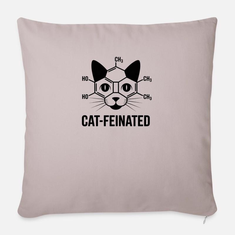 Chat feiné - Housse de coussin décorative 45 x 45 cm - taupe clair