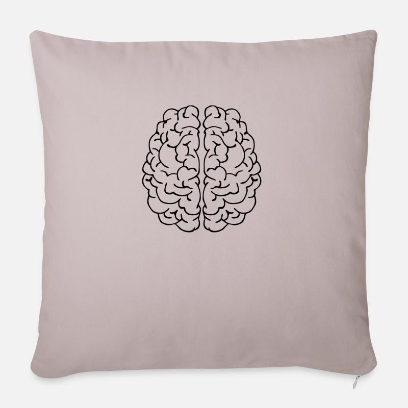 Brain comic - Sofa pillowcase 17,3'' x 17,3'' (45 x 45 cm) - light taupe