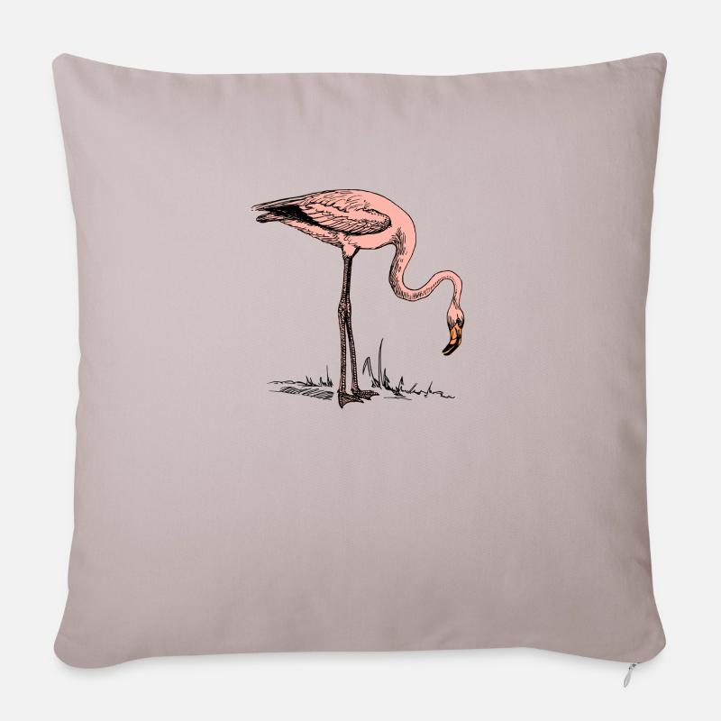 Flamingo Vintage - Sofakissenbezug 45 x 45 cm - helles Taupe
