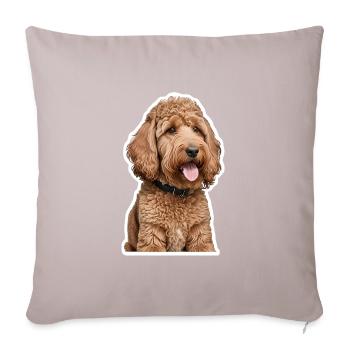 Caniche - Housse de coussin décorative 45 x 45 cm - taupe clair - Devant