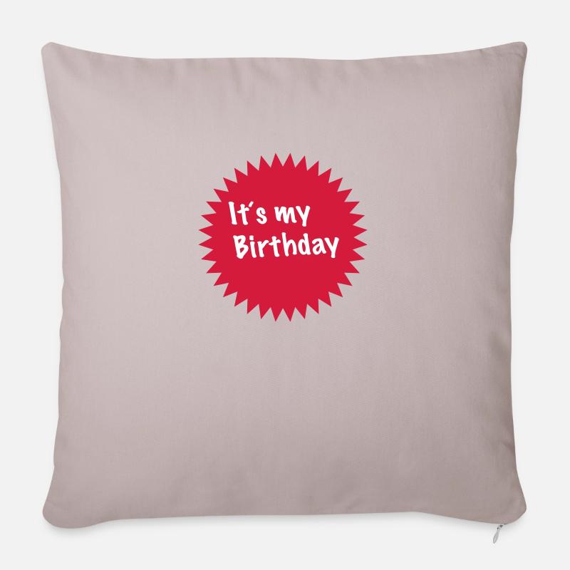 Il est mon anniversaire / anniversaire - Housse de coussin décorative 45 x 45 cm - taupe clair