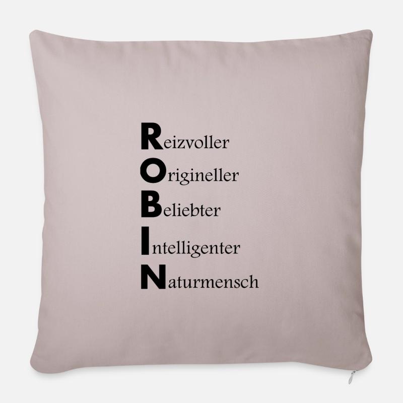 Robin Name Vorname Geschenkidee cooler Spruch - Sofakissenbezug 45 x 45 cm - helles Taupe