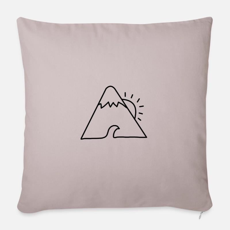 Berg Welle Sonne - Sofakissenbezug 45 x 45 cm - helles Taupe