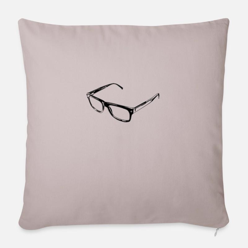 Brille - Sofakissenbezug 45 x 45 cm - helles Taupe