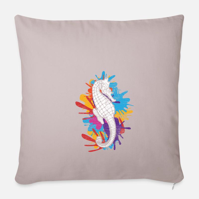 Seepferd Seepferdchen Fisch Meer Ozean Geschenk - Sofakissenbezug 45 x 45 cm - helles Taupe