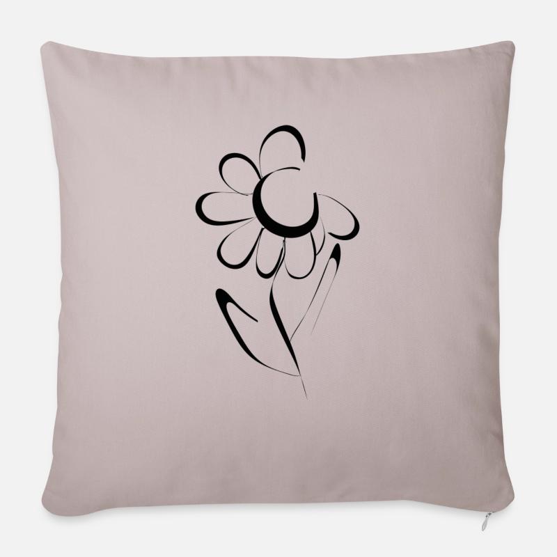 Conception de fleurs - Housse de coussin décorative 45 x 45 cm - taupe clair