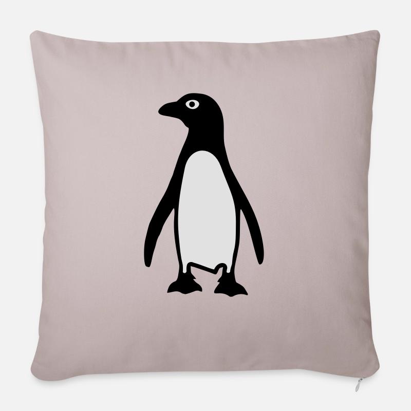 Pinguin - Sofakissenbezug 45 x 45 cm - helles Taupe