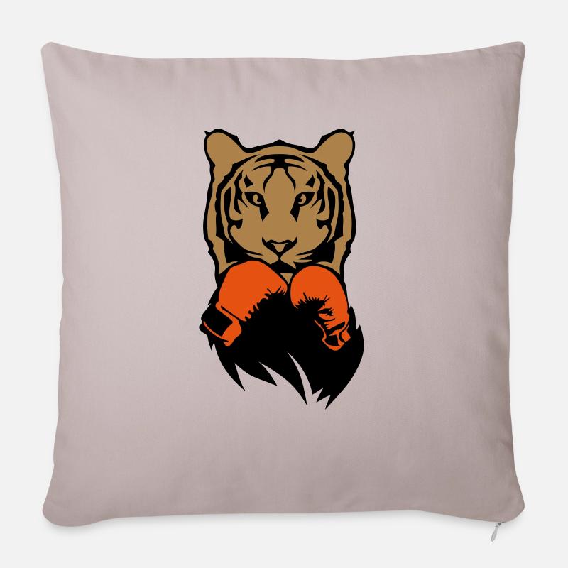 Tiger Boxer Boxer Boxer Boxer - Sofakissenbezug 45 x 45 cm - helles Taupe