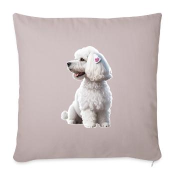 Caniche - Housse de coussin décorative 45 x 45 cm - taupe clair - Devant