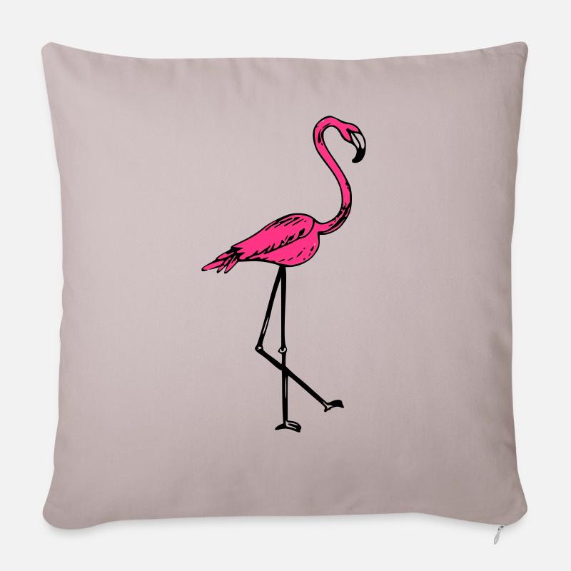 flamingo - Sofakissenbezug 45 x 45 cm - helles Taupe